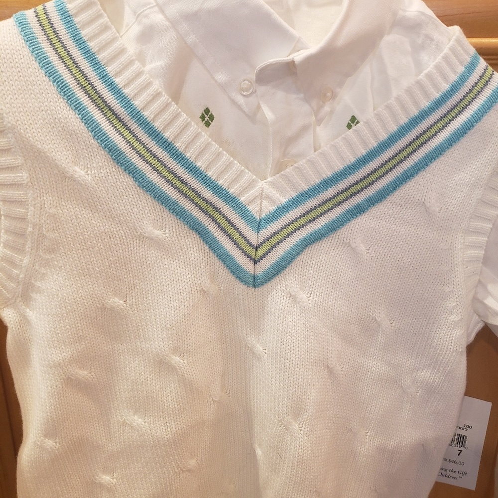 Nwt gorgeous vest with matching oxford worn once